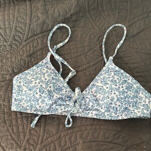 Shein blue floral bikini top